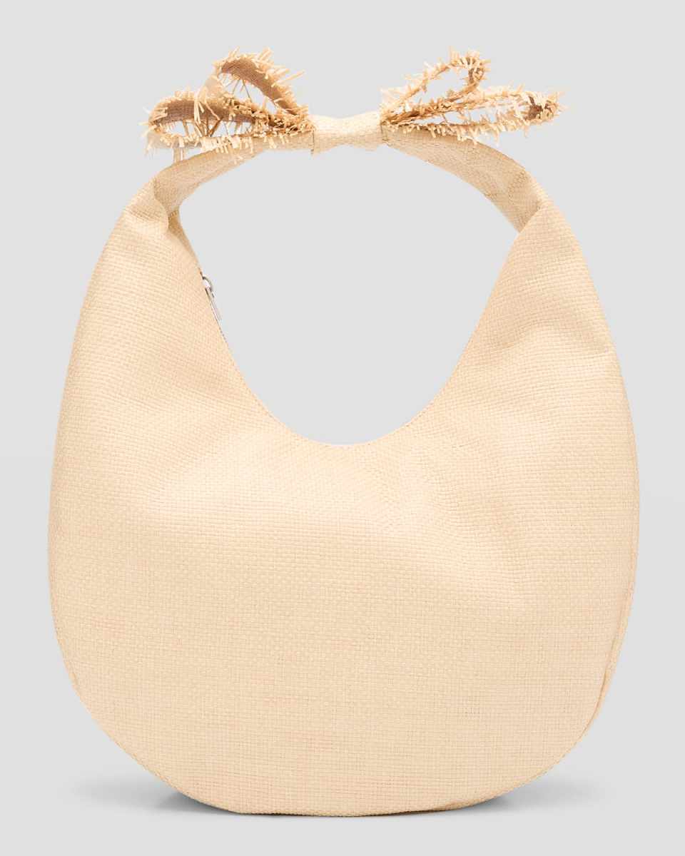 Bow Raffia Top-Handle Bag